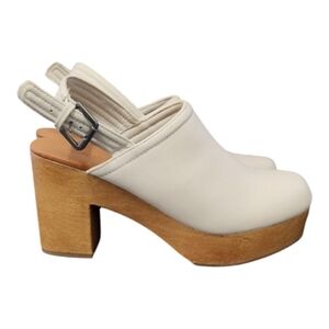 Universal Thread White Watson Platform Clog Heels Size 9